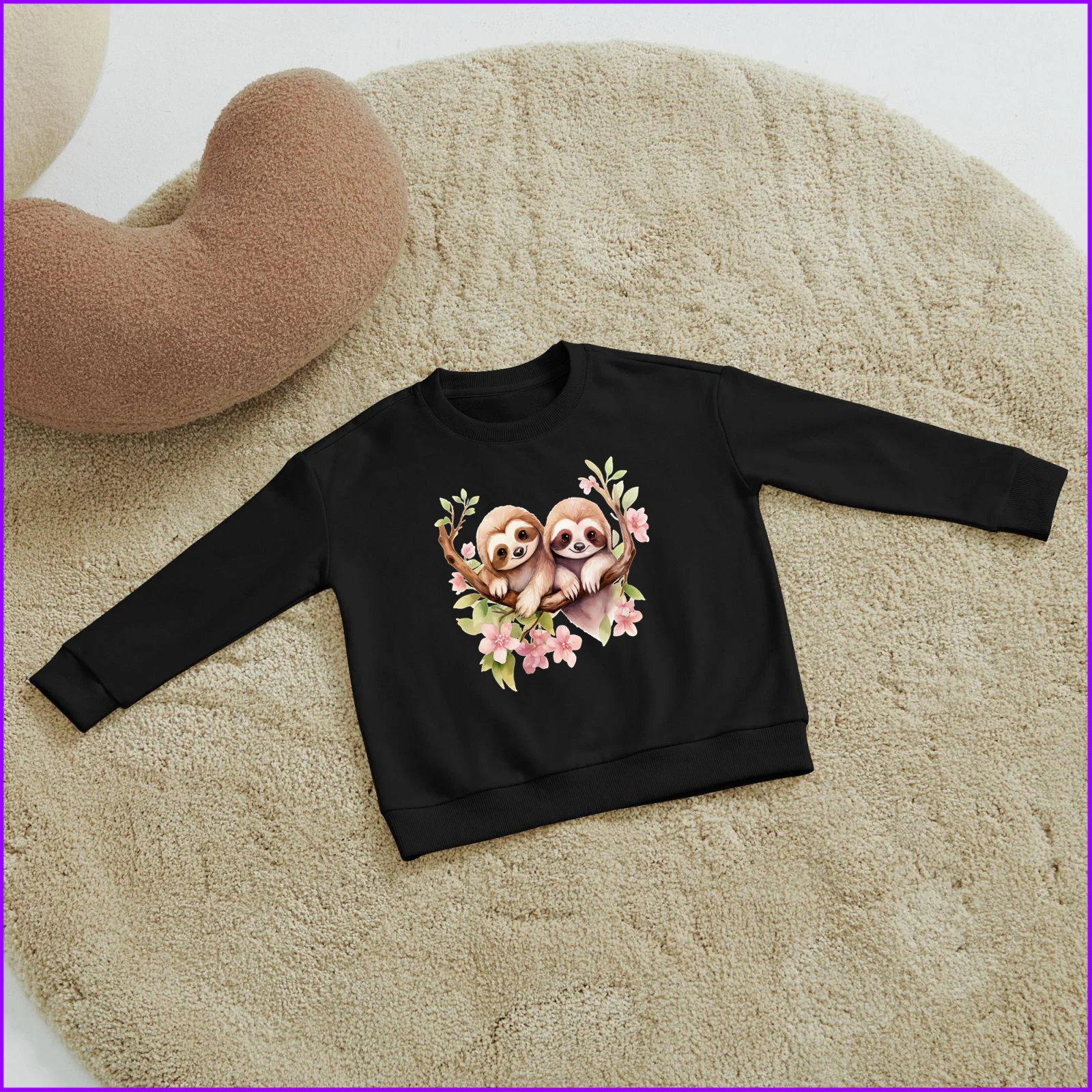 Cute Sloths Couple Valentine'S Day Love Gift Sja131 Kids Boys Girls Hoodies Sweatshirts Teen Clothes Rainbow Friends High Nightm