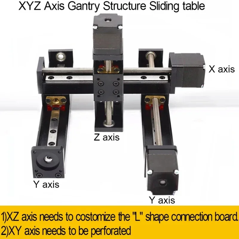 T-type CNC tavolo scorrevole Rail Linear Stage Transport Guide Platform Kit di azionamento del motore passo-passo Mini Slide Table XYZ Axis Table