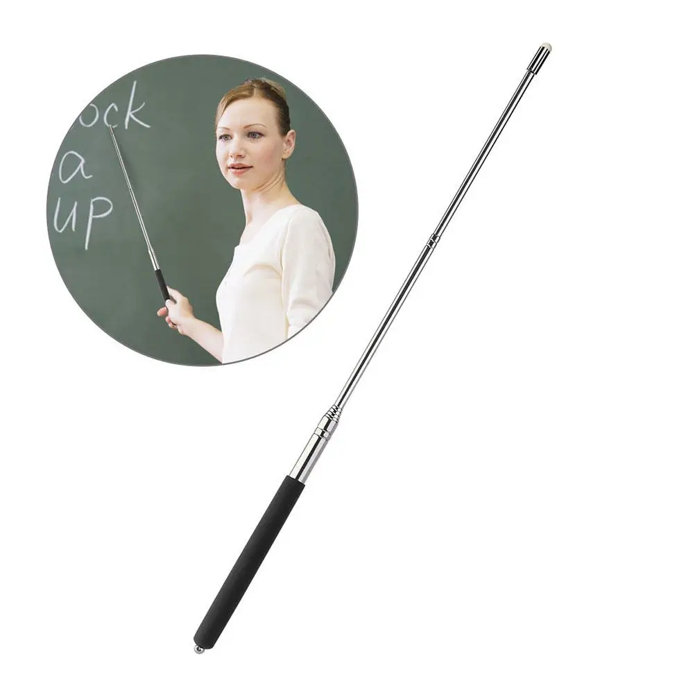 2Pcs Extendable Handheld Pointer Stick for Teachers Stainless Steel Retractable Classroom Presenter Polished Finish
