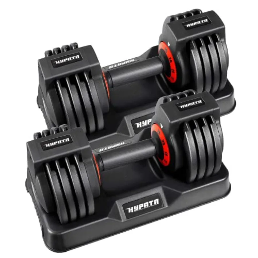

25-55 lbs Adjustable Dumbbell Set for Home Workouts in Black with Quick Weight Adjustment for Men and Women