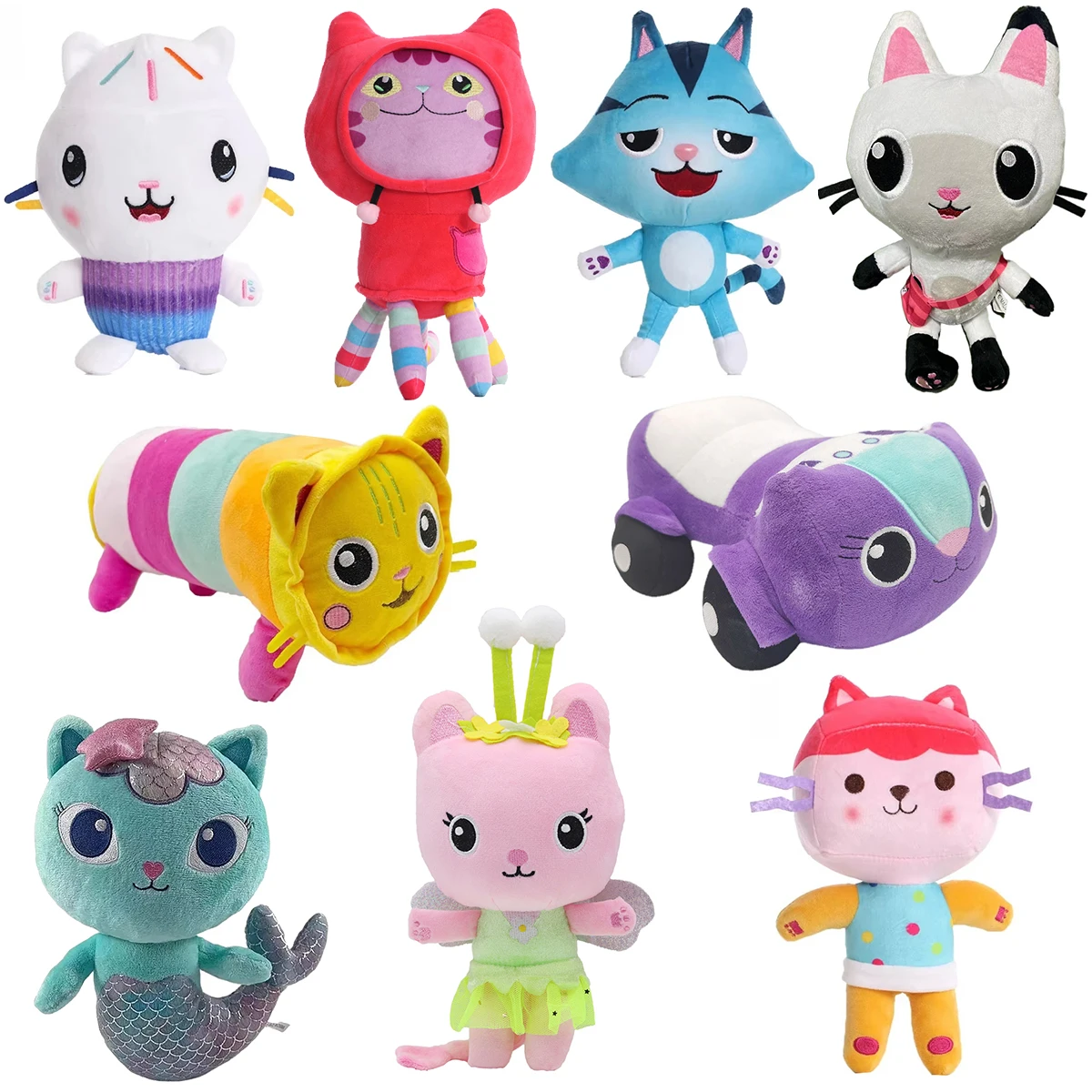 Newest 10 stlyes Gabby Dollhouse Plush Toy Mercat Cartoon Stuffed Animals Mermaid Cat Plushie Doll Kids Birthday Christams Gifts