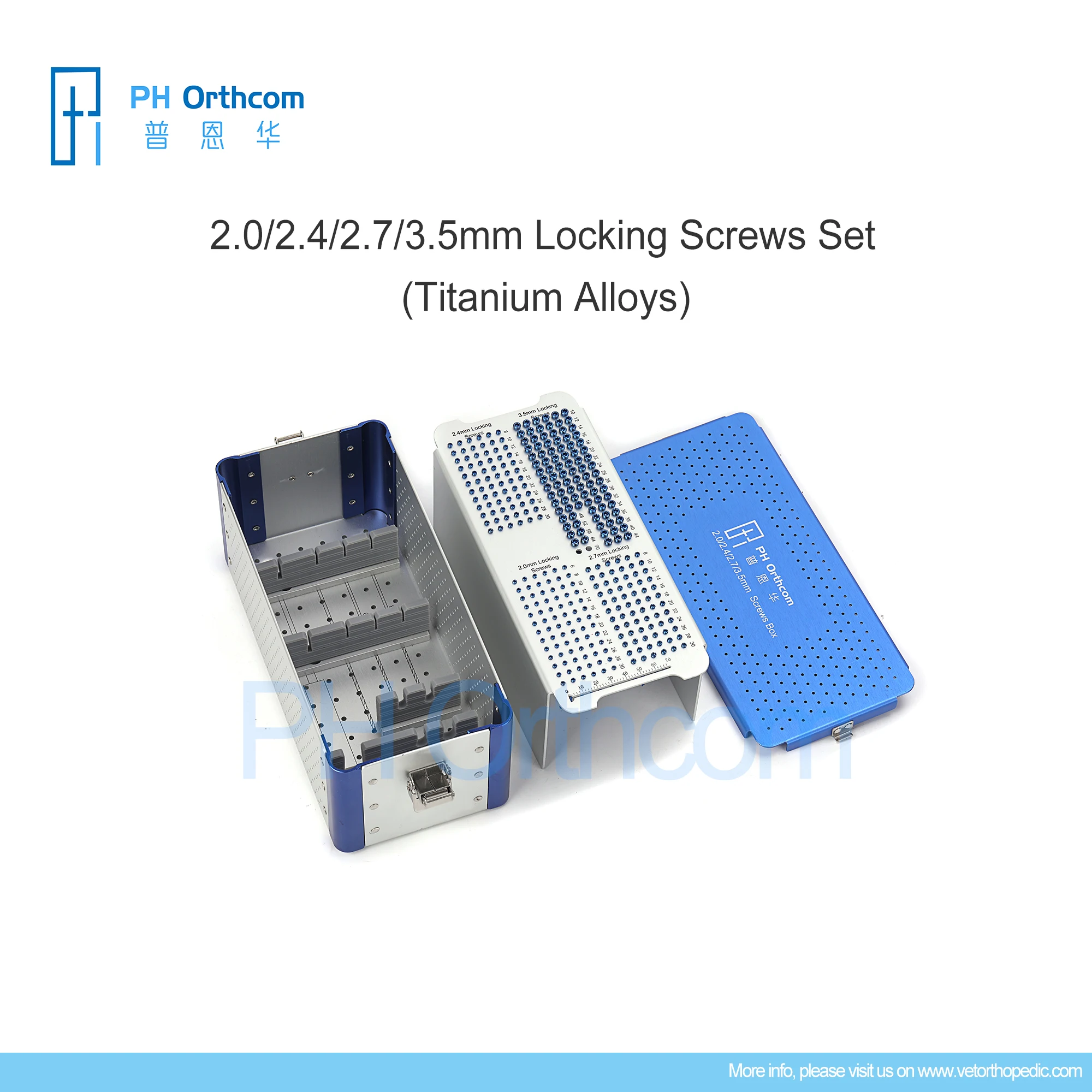 

2.0/2.4/2.7/3.5mm Titanium Locking Screw Kit Veterinaria Mascotas Orthopedic Surgical Tools Medical Supplies and Equipments