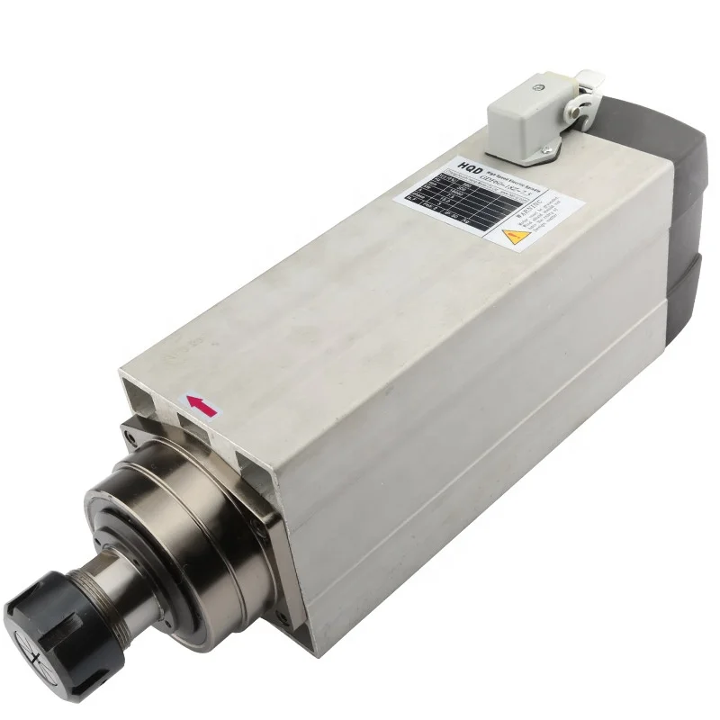 HQD 7.5kw spindle motor air-cooling 220v or 380v 18000rpm 300HZ ER32 square for wood working cnc router with good quality