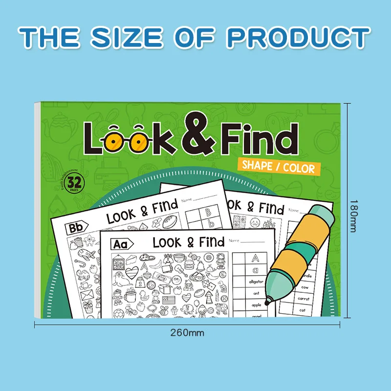 Kids Finding Item Fun Coloring Book Drawing Picture Book Interactive Game Focus Attention Practice Early Education Exercise Book