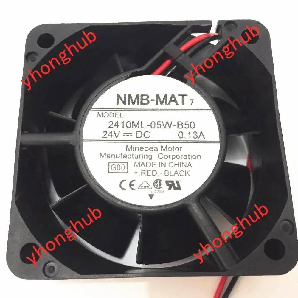 NMB-MAT 2410ML-05W-B50 G00 DC 24V 0.13A 2-Wire 60X60X25mm Server Cooling Fan