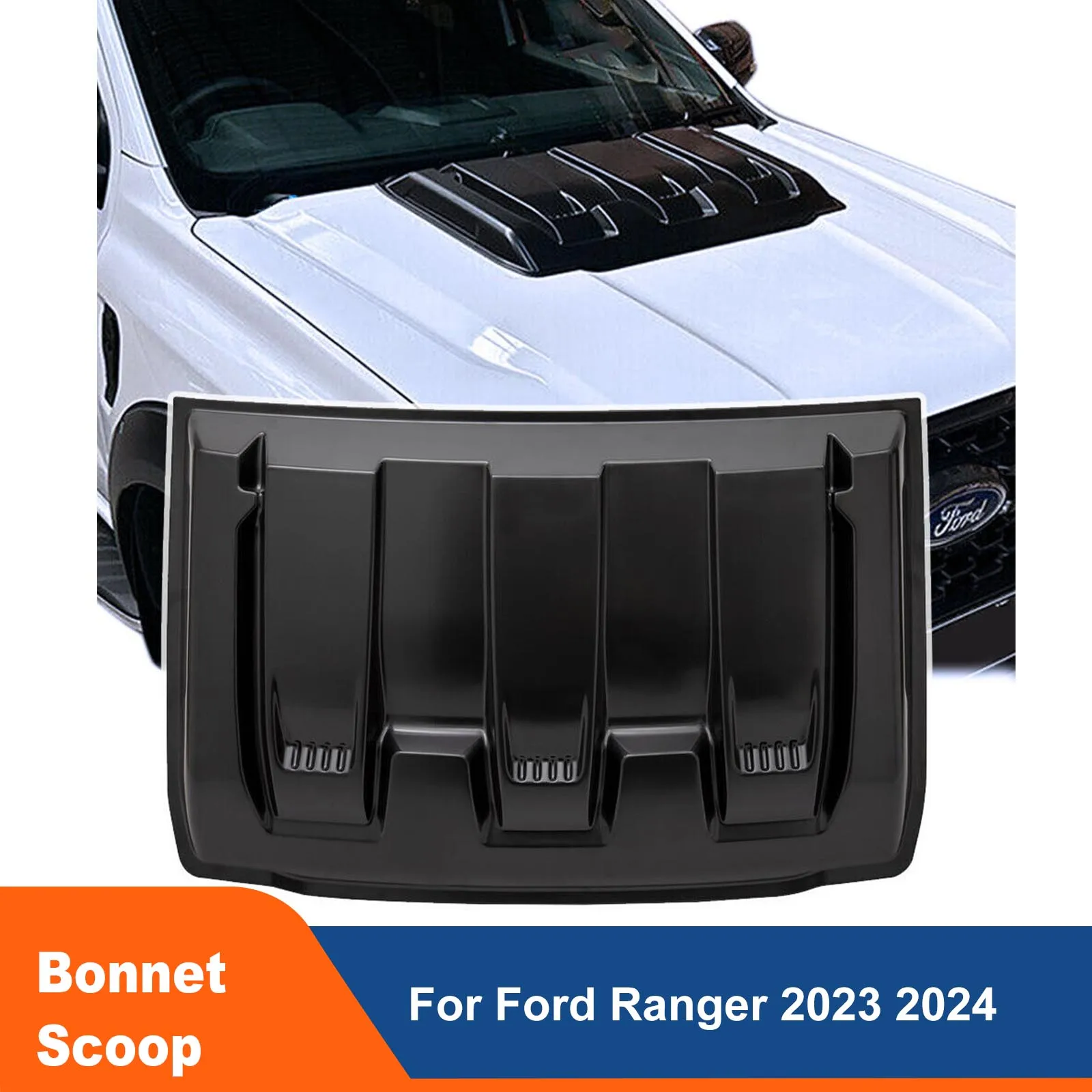 Bonnet Scoop Cover Bonnet Protector For Ford Ranger 2023 2024 T9 Wildtrak XLS XLT XL Sport Next Gen Car Accessories