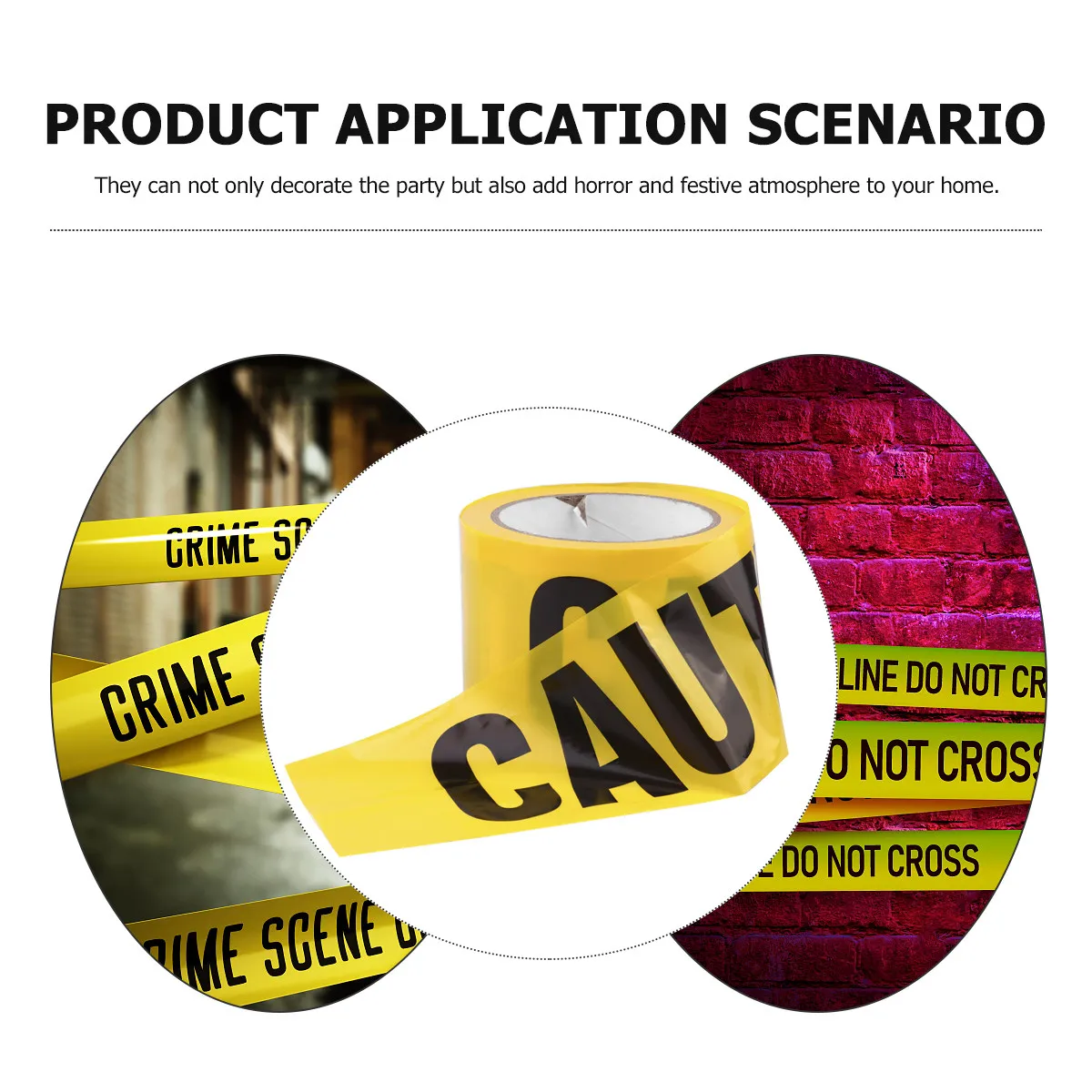 

1Pcs Halloween Caution Tape Pe Material Spooky Crime Scene Warning Cordon Tape for Party Decoration Haunted House Bar Ktv