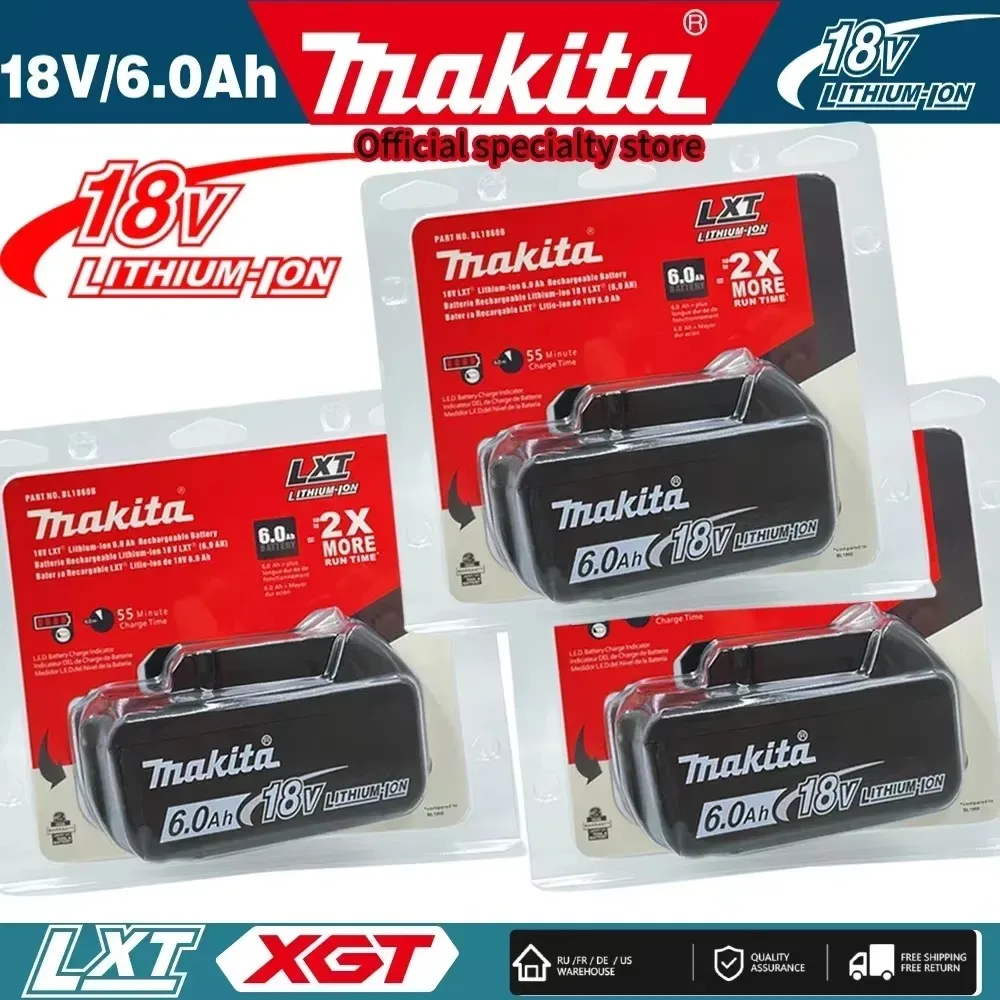 

Makita Original 18V Makita 6.0Ah Li-Ion Rechargeable Battery 18v drill Replacement Batteries BL1830 BL1840 BL1850 BL1860B