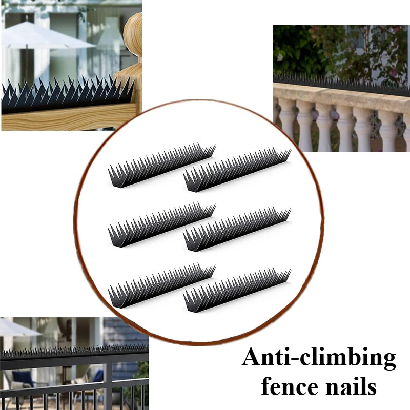 Anti Climb Metal Fence Wall with Spikes Black Antirust Garden Barrier Walls for Private Property Home Security Anti-theft Device
