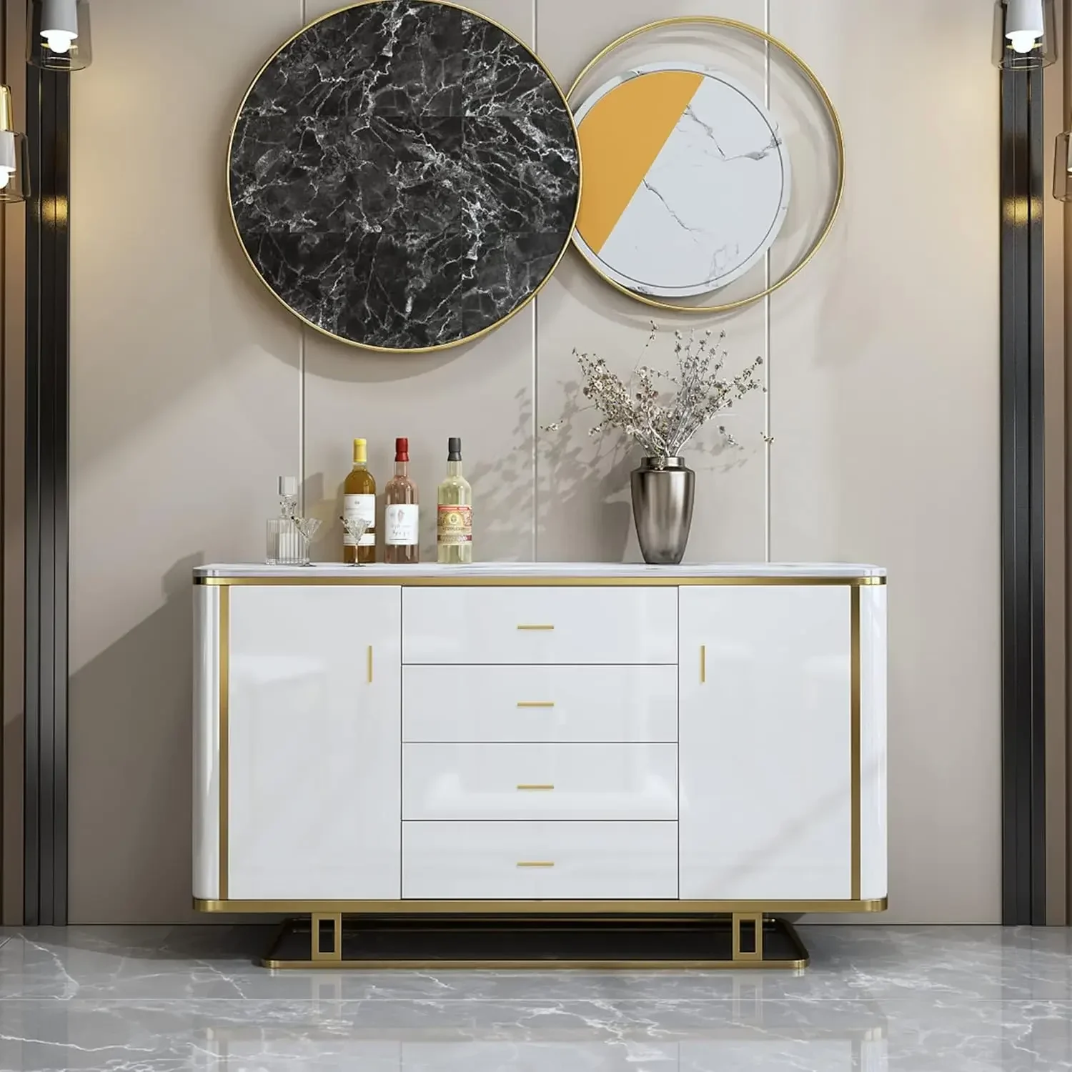 

[XMSJ]Cabinet Pulls Gold Cabinet Handles Square Drawer Pulls, 20 Pack 18 Inch Stainless Steel Kitchen Door Cupboard Cabinet Hand