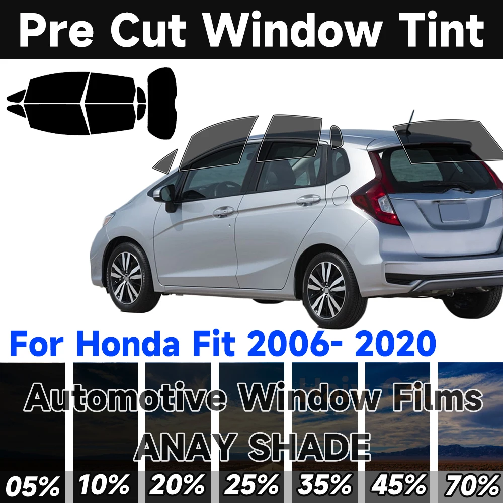 Precut Car Window Tint Kit for Honda Fit 2006‑2020 2‑Ply Sun UV Heat Blocking Privacy Window Protector Auto Film sun protection