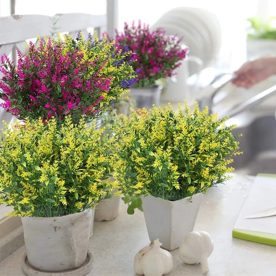 

6Pcs Artificial Plant Lavender Wedding Bouquet Home Room Ornament Outdoor Garden Yard Festival Decor DIY Gift Decorative Product