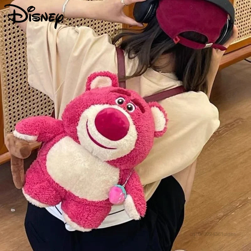 

Disney Cartoon Lotso Cute Plush Bags Y2k Aesthetic Doll Backpacks Women New Luxury Cartoon Purses Double Shoulder Bag Girls Gift