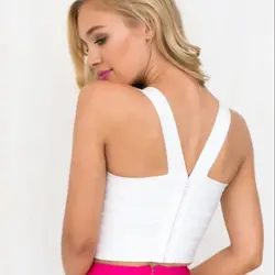 HQBORY Women strap short Bandage Crop Tops Quality Christmas Party Club Bodycon Camis Tight Spaghetti Cross Vests Maxi Fashion