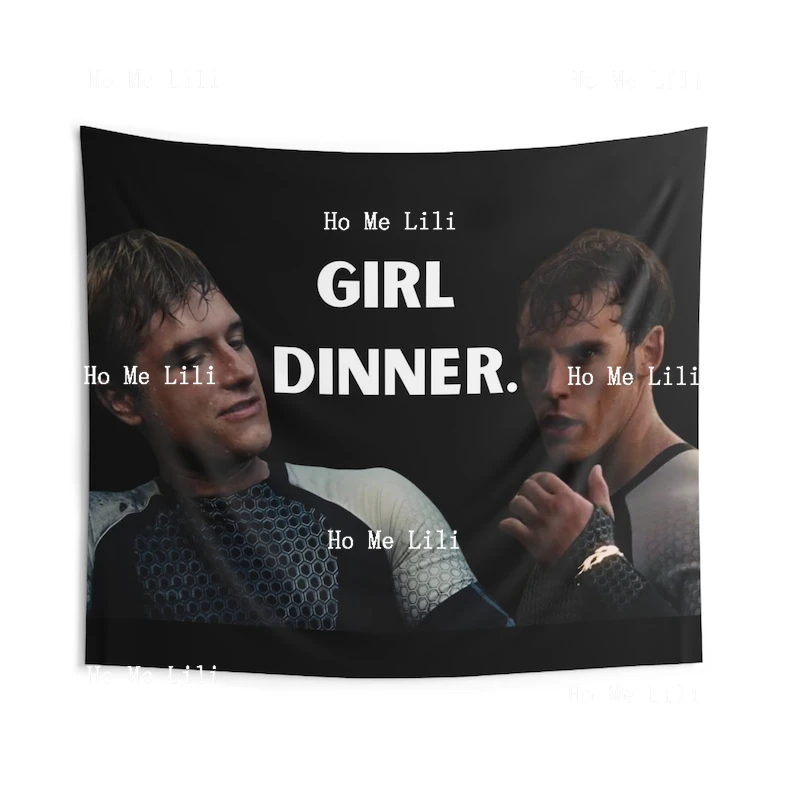 Peeta Mellark Josh Hutcherson And Finnick Odair Sam Claflin Hunger Games Girl Dinner Tapestry