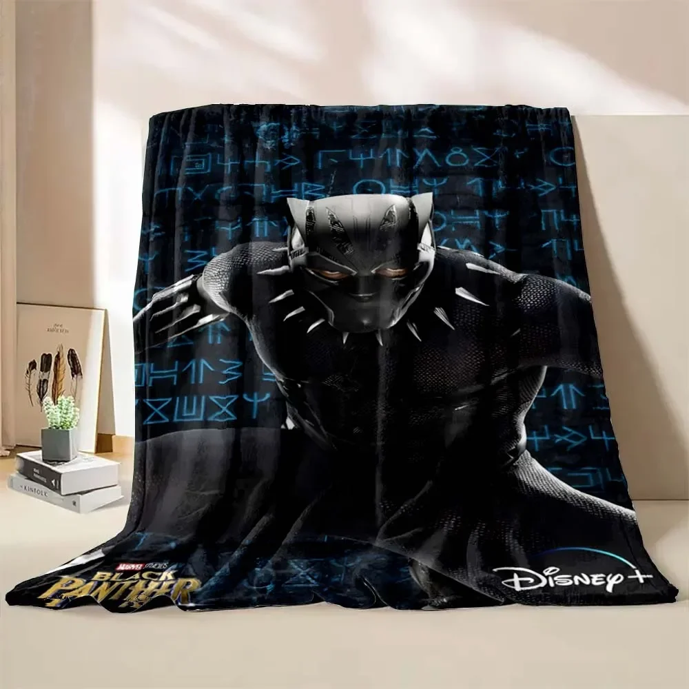 Marvel Black Panther Blanket 4 Seasons Soft Fluffy Throw King Size Blanket Kid Boy Adult Sofa Bed Blanket Cover Travel Throw