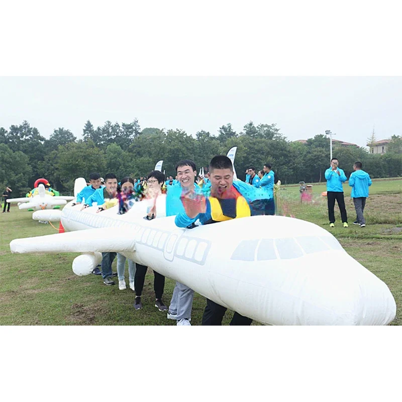 Hot sales Team Building Opblaasbare Racing Tubes vliegtuig schieten samen spelen Games
