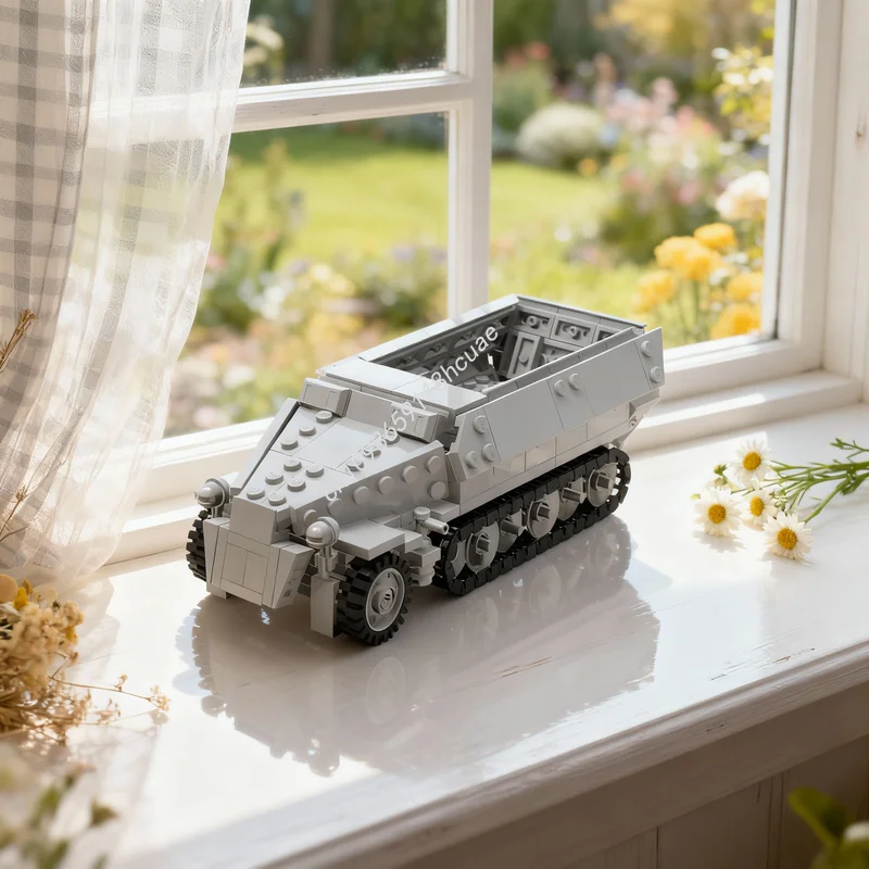 

314 деталей MOC Модель гусеничной машины Sd Kfz, конструктор, развивающая игрушка, подарок на Рождество, для детей