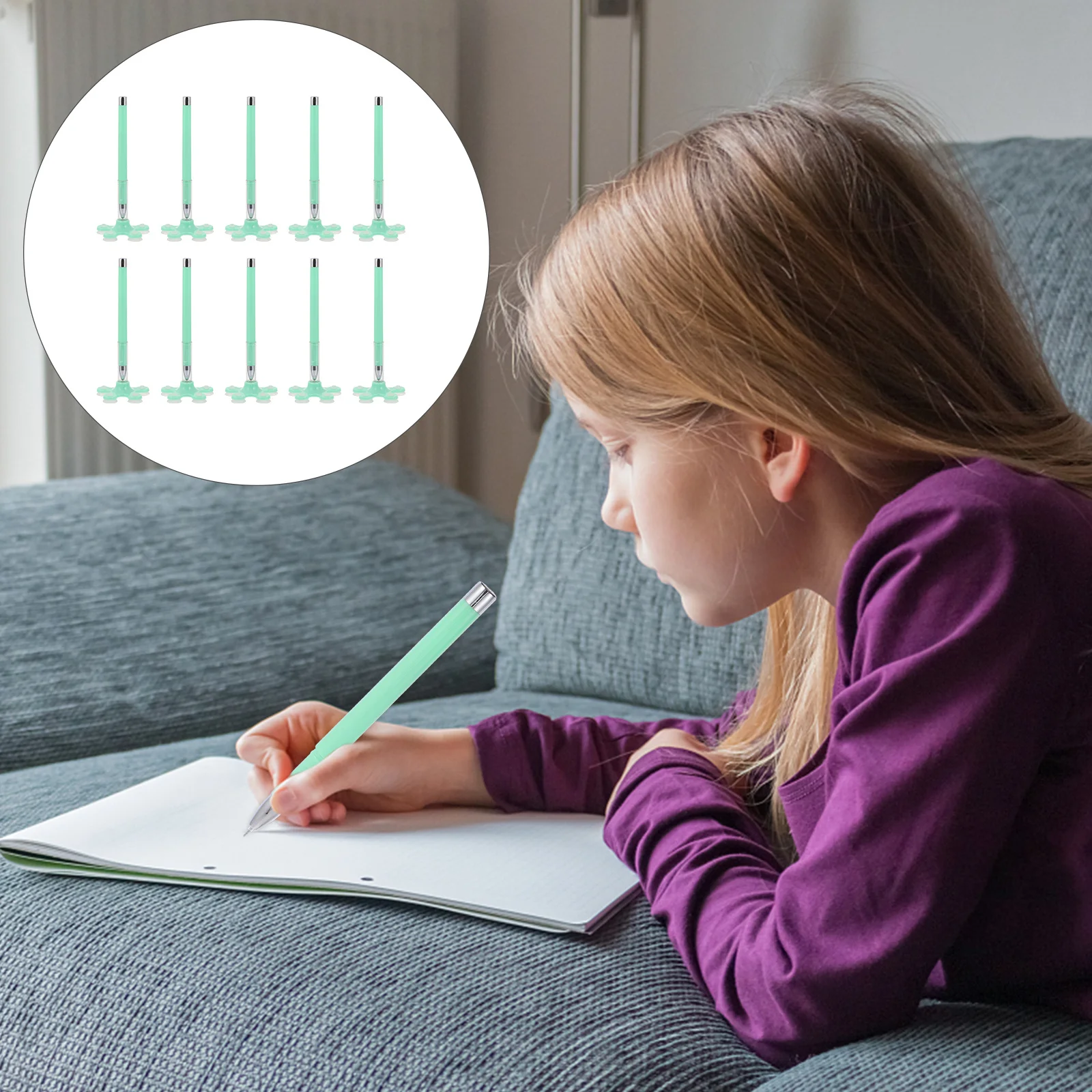 

10pcs Phone Stand Plastic Writing Gel Pens Medium Point Dual-Use Suction Cup Pen For Office School Students Pens