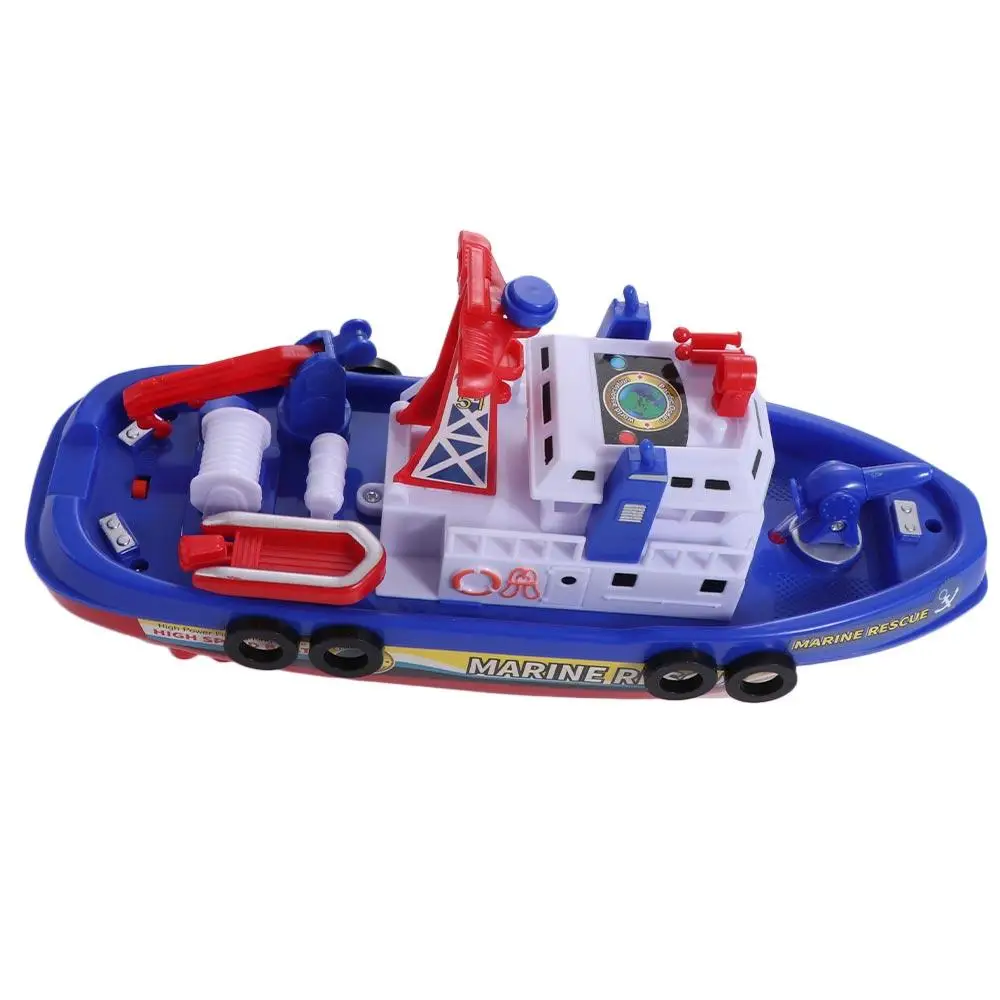 スプレー水電動ボートおもちゃLEDライト救助ボートベビー電動マリン高速音楽サウンドベビーバスおもちゃ子供ギフト