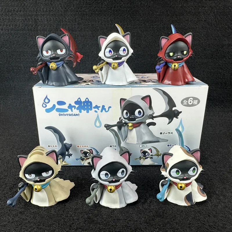 

New Cape Cat Blind Box Death Scythe 6 Styles Cat Collectible Figurine Office Desktop Decorative Ornaments Mystery Box Toys Gift