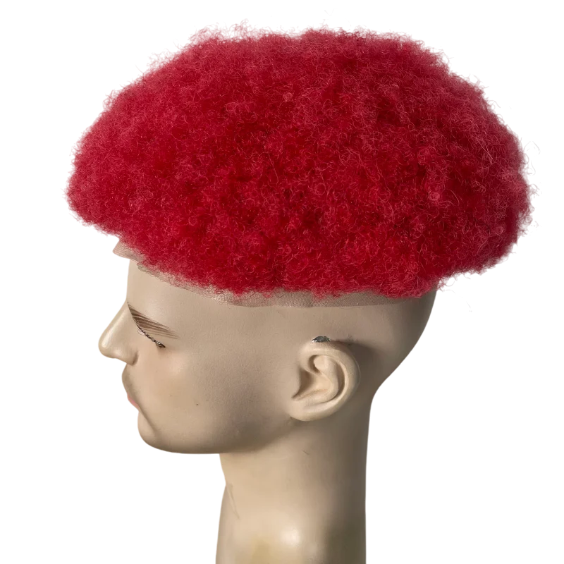 البورمية عذراء الشعر البشري أنظمة الأحمر 4mm الجذر الأفرو الشعر المستعار 8x10 وحدات الدانتيل الكامل للرجال السود