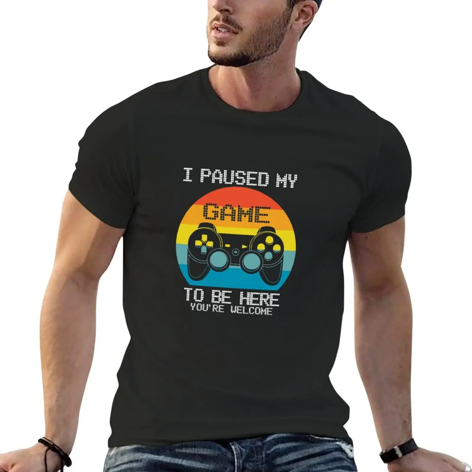 

I paused my game T-Shirt customizeds designer shirts summer top men workout shirt