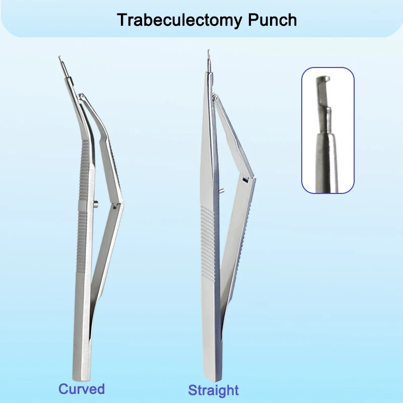 

127mm Trabecular Bite Cutter Trabeculectomy Punch or Vitreo-retinal Curved Straight Eyelid Surgical Tool Ophthalmic Instrument