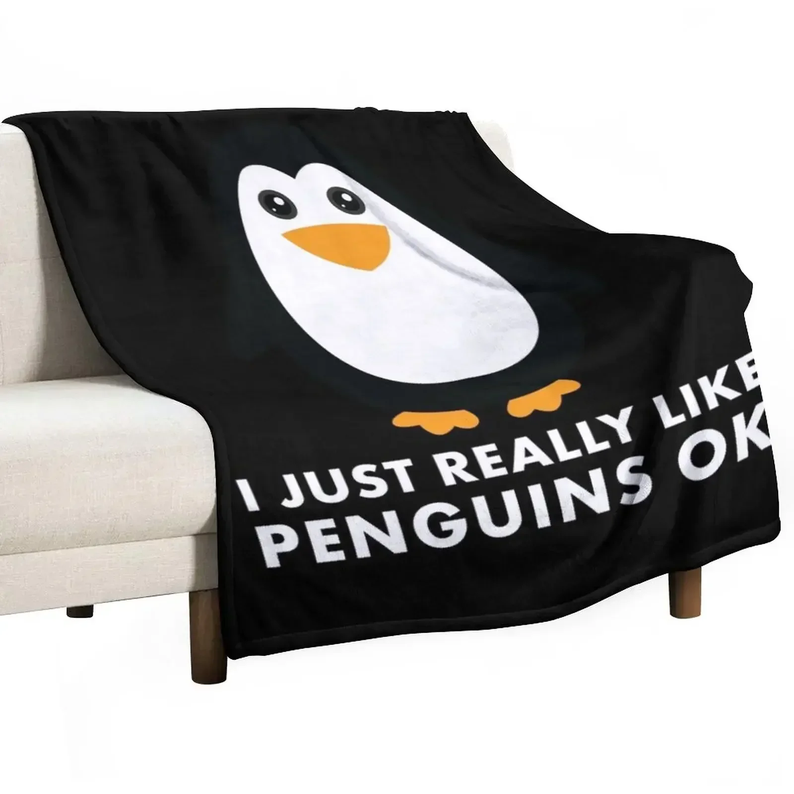 

I Just Really Like Penguins OK - Penguin Gift Throw Blanket Bed linens blankets ands Blankets