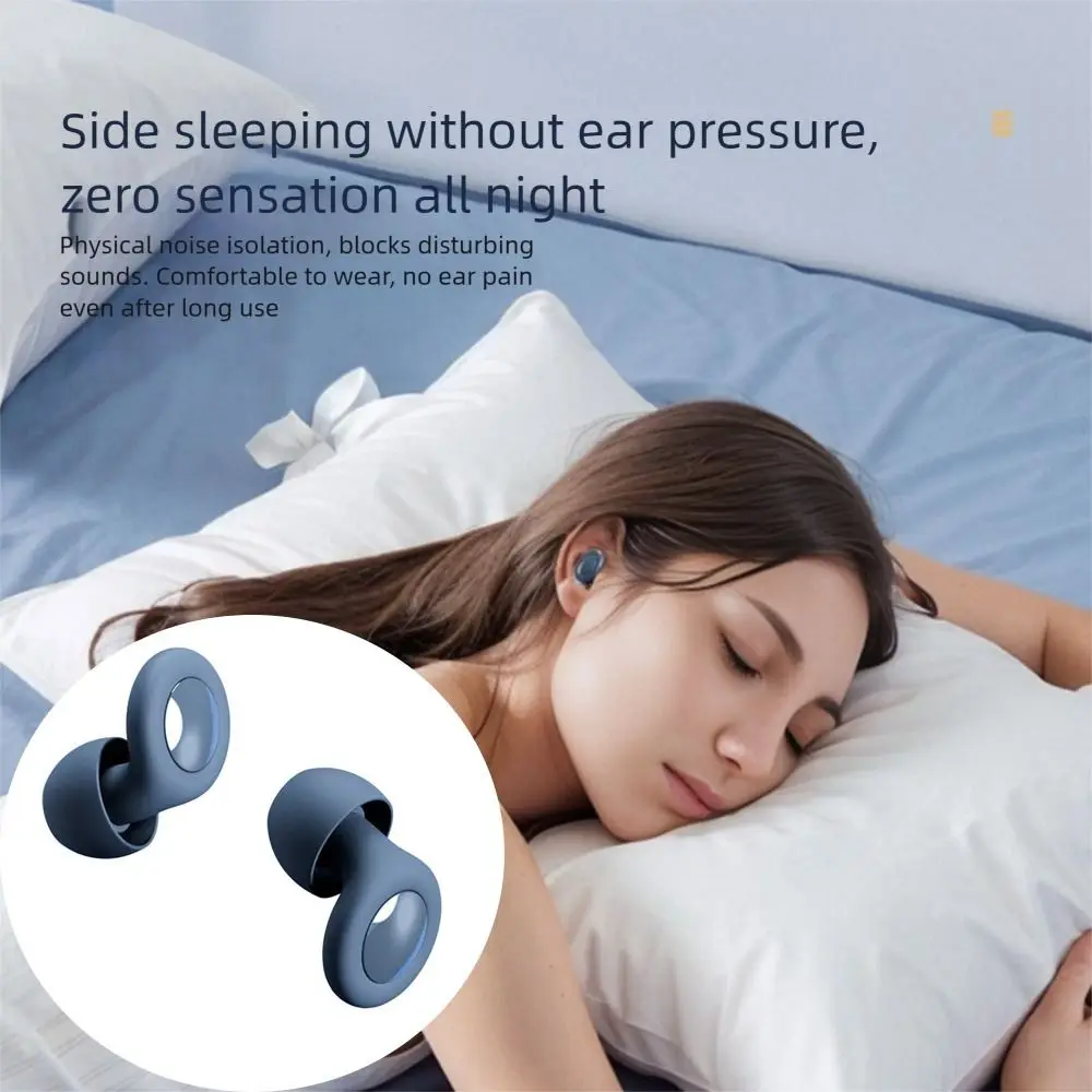 Silicone Material Anti-noise Earplugs Soft Texture Waterproof Feature Noise Cancelling Earplugs Super Soft Reusable Design