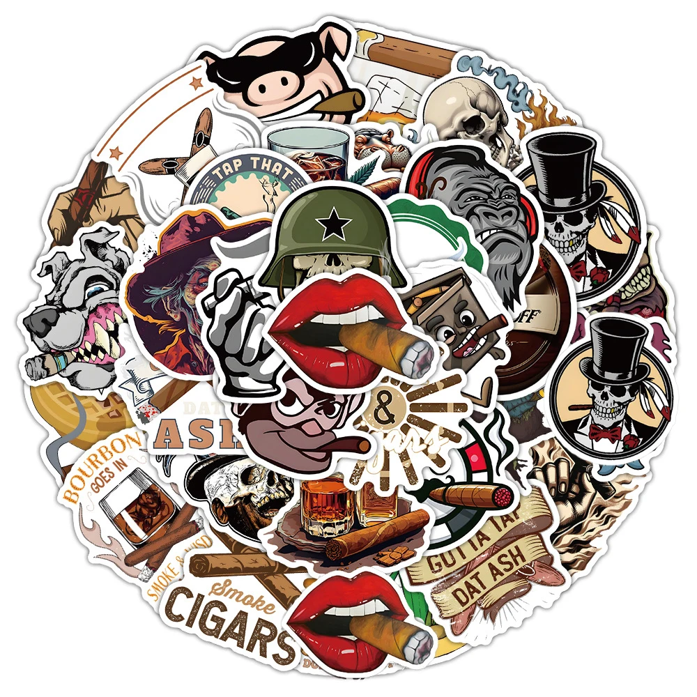 10/30/54pcs Cartoon Sigaar Stickers Cool Roken Sigaretten Decals Speelgoed DIY Motorfiets Bagage Laptop Auto grappige Decoratie Sticker