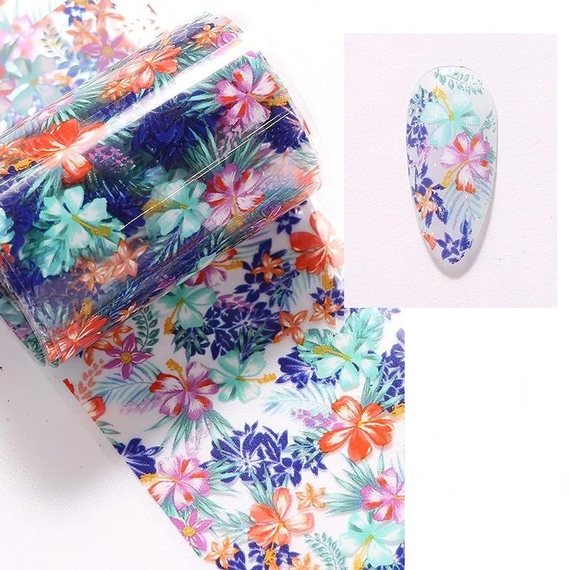 Floral Pattern Nail Art Transfer Sticker Kit For Fast DIY & Professional Delicate Manicure Design