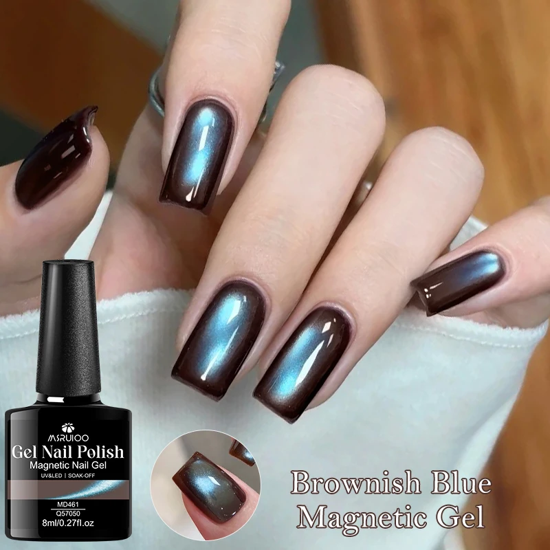 Bruinachtig Blauwe Kat Magnetische Gel Nagellak Blauw Licht Magnetische Gel Semi Permanente Losweken UV LED Gel Vernis Nagelbenodigdheden DIY