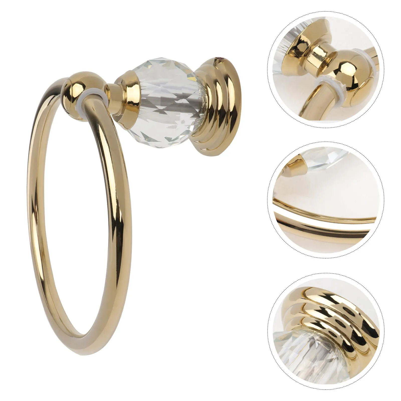

1Pcs Premium Thick Stainless Steel Golden Towel Ring for Bathroom Kitchen Towel Hanging Rust Resistant Elegant Retro Design