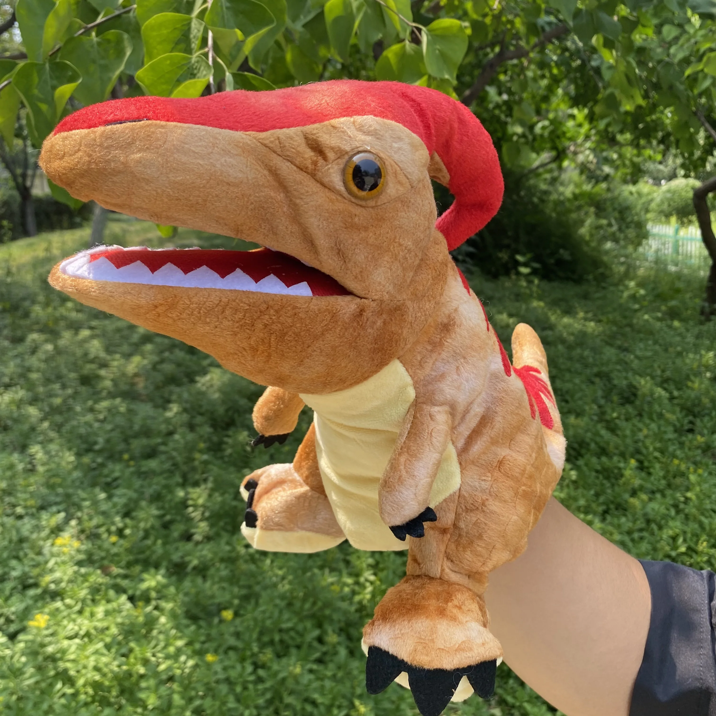 25cm Dinosaur Puppet Dino Hand Puppet Plush Simulate Dinosaur Head Puppet For Kid Spinosaurus Parasaurolophus Plushie Toy Gift