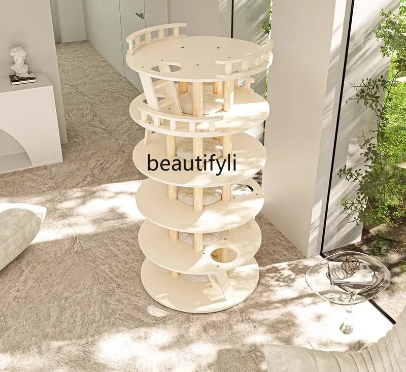 

ss K178 ss25 Climbing frame cat nest, tree integration multi-layer all solid wood, cat villa paint surface is easy to take care