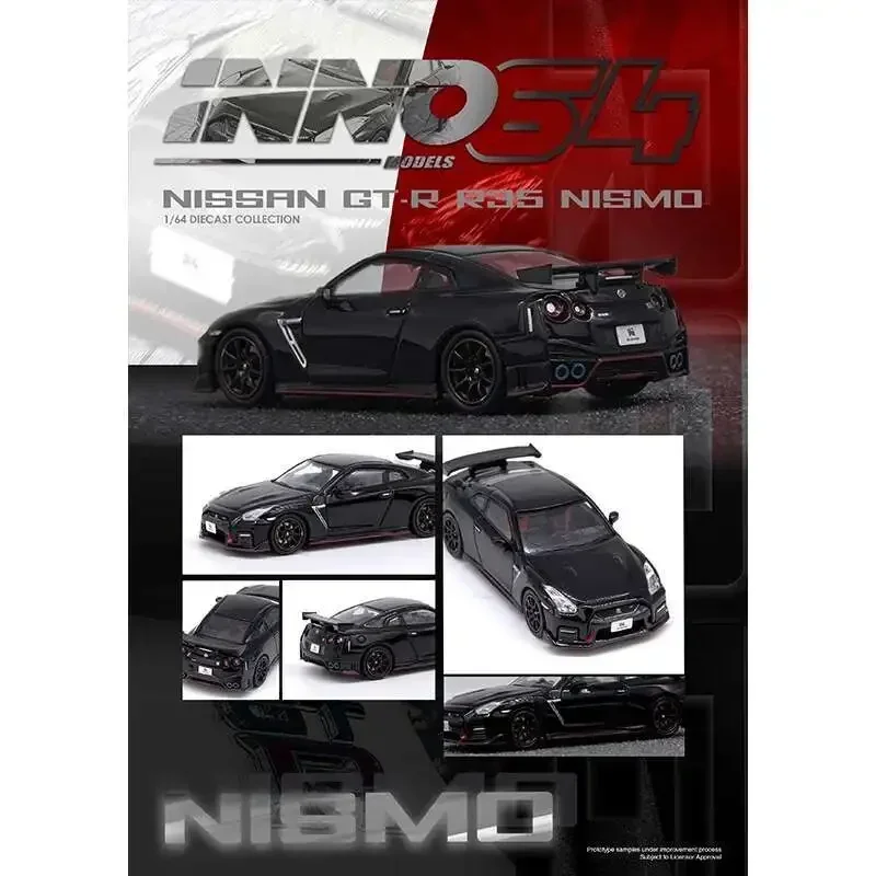 

PreSale INNO 1:64 NISSAN GTR R35 NISMO Black Carbon Hood Diecast Diorama Car Model Collection Miniature Toys