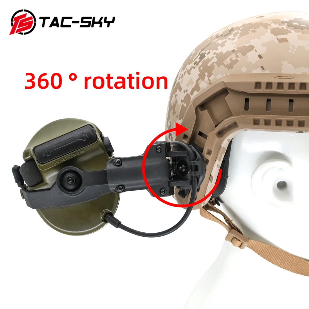 TAC-SKY Tattico Airsoft Cuffie sportive Staffa per casco Comta III Paraorecchie in silicone Riduzione del rumore Pickup Cuffie da tiro