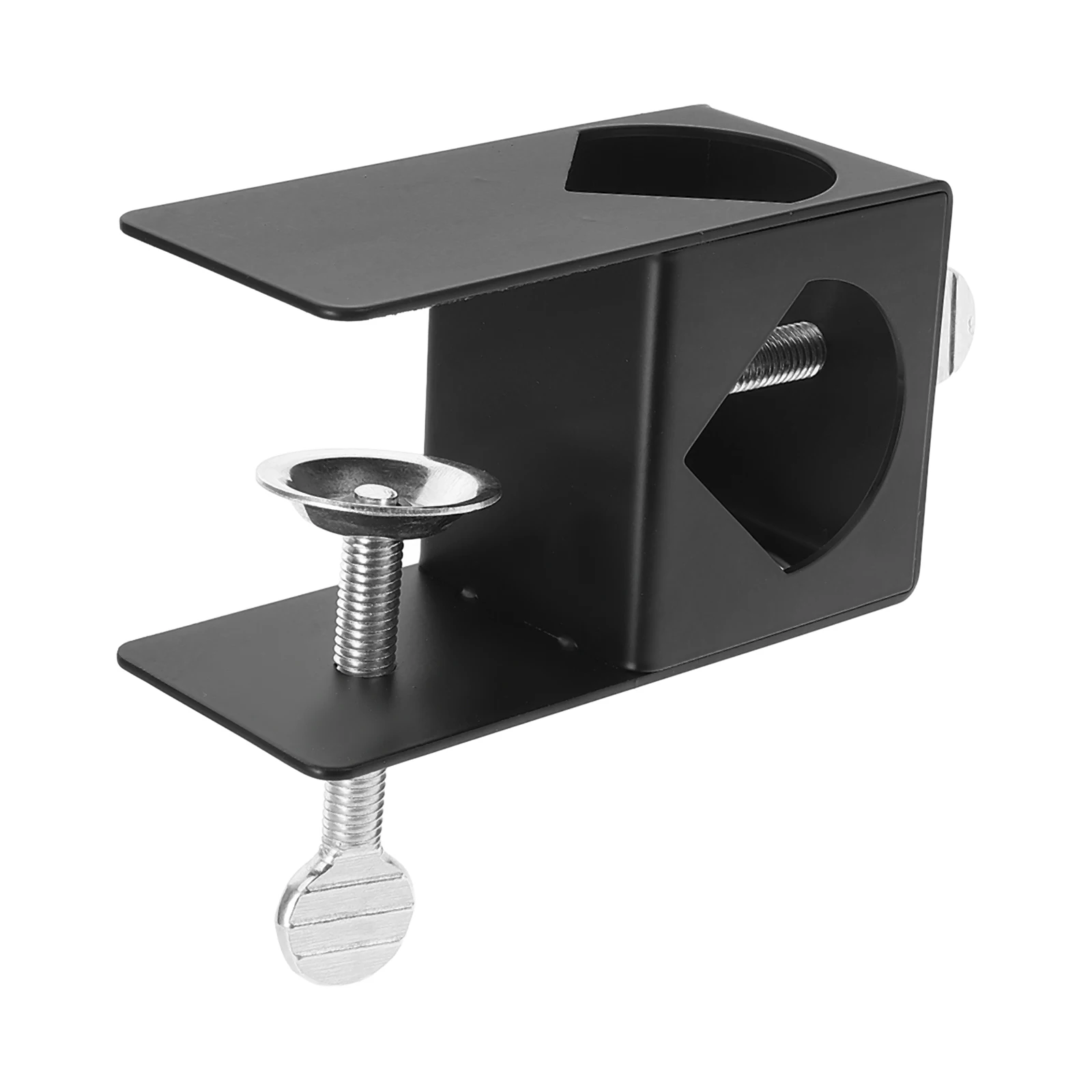 

Torch Base Mounting Part Outdoor Clamp Bracket Black Metal Garden Decorative Pole Holder Deck Universal Adjustable