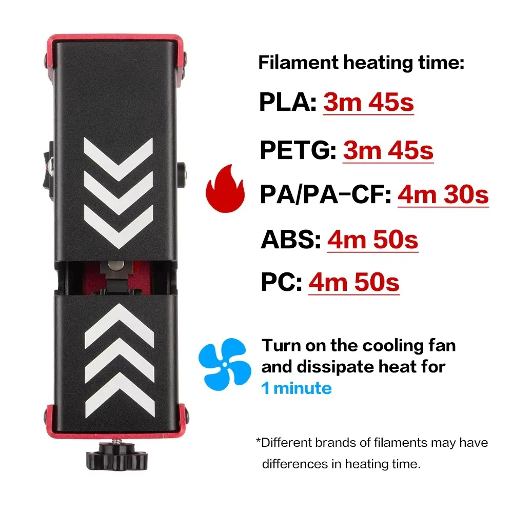 Accesorios para impresora 3D, conector de filamento de 1,75 MM, empalmador de soldador, herramienta de abrazadera de unión de Material PLA/ABS/PETG/PA/PC