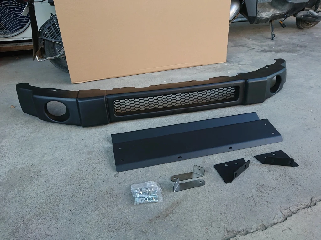 المصد الأمامي مع الحماية لسوزوكي جيمي JB64W JB74W 4 Gen 2018 + مجموعة المصد الأمامي للسيارة شبكة مصبغة اكسسوارات السيارات