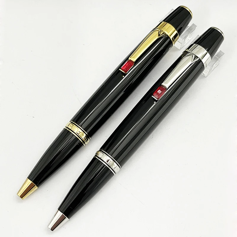 Lanlan MB Bohemies Black Resin Ballpoint pen Mini Stationery Ball Pens with Diamond and Serial Number on Clip