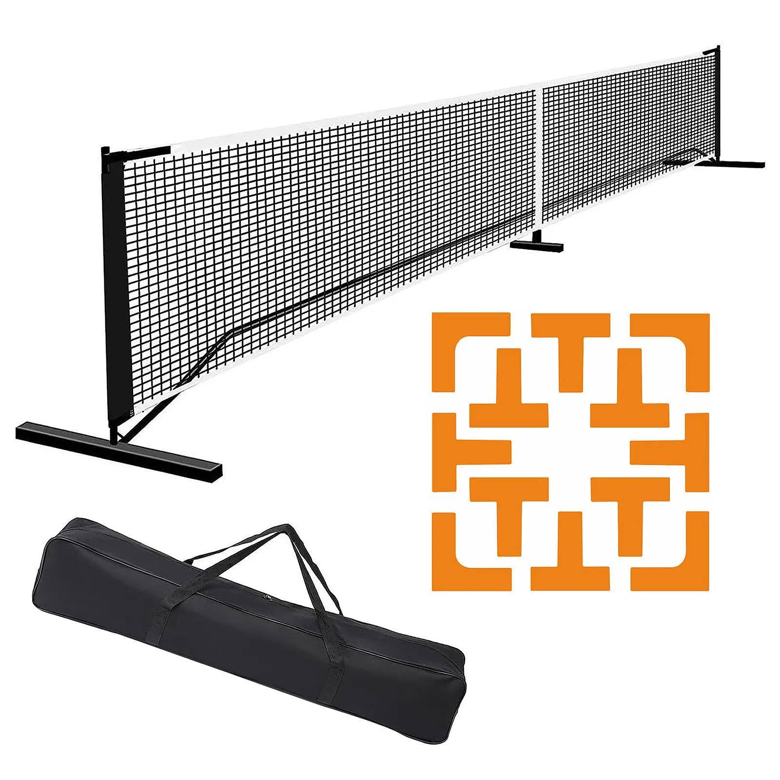 Portable Pickleball Net System with Metal Frame Stand 22ft Detachable Pickle Ball Net for Party Training Indoor Backyard Tennis