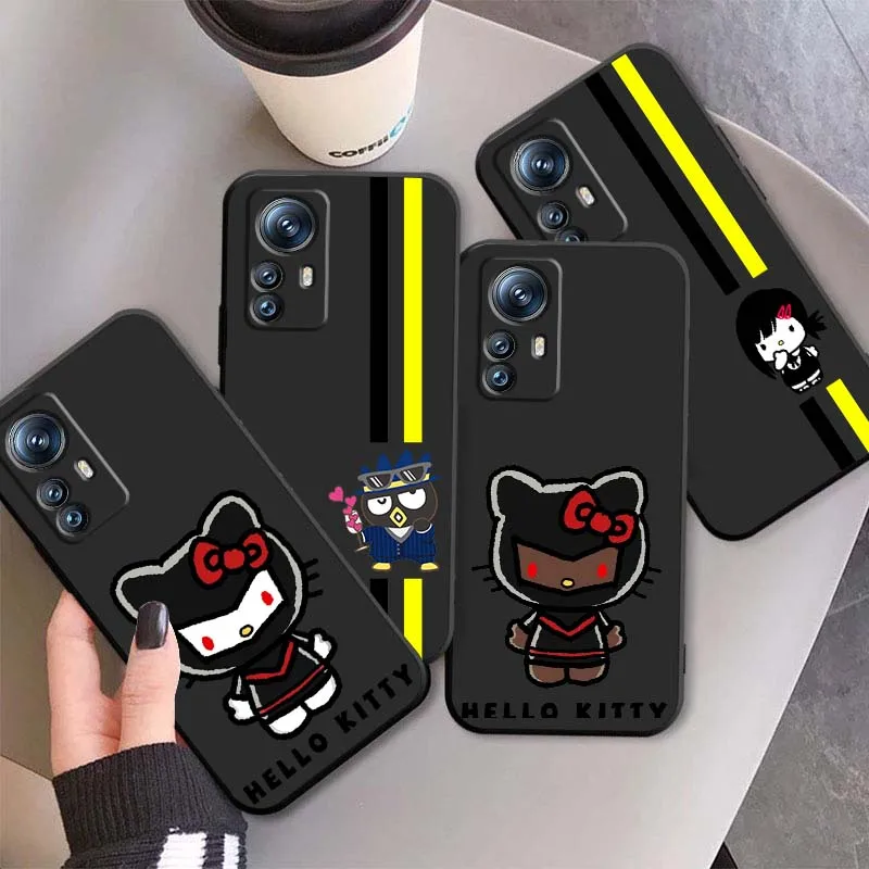 

Sanrio Hello Kitty Cool Art For Xiaomi Mi 15 14 13 13T 12 12T 12S 11 11i 11T Pro Ultra Lite 5G Black Soft Cover Phone Case