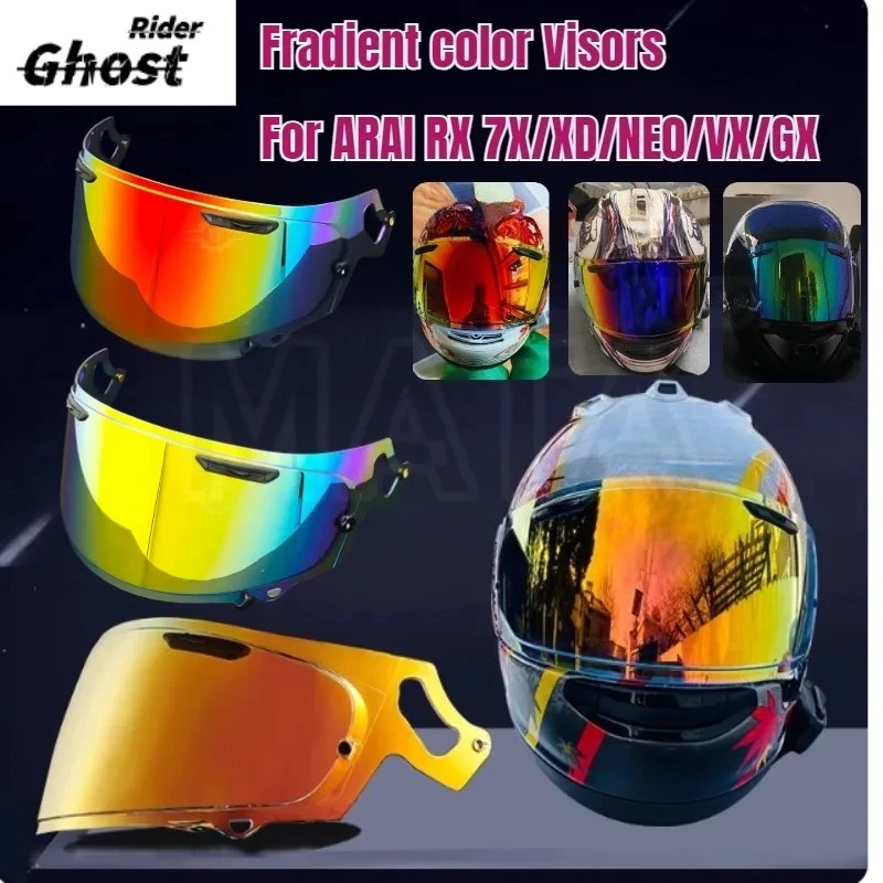 

Gradient Color Visors for ARAI RX 7X/XD/NE0/VX/GX Colorful Replace Anti-UV Anti-Scratch Dustproof WindShield Moto Helmet Visor