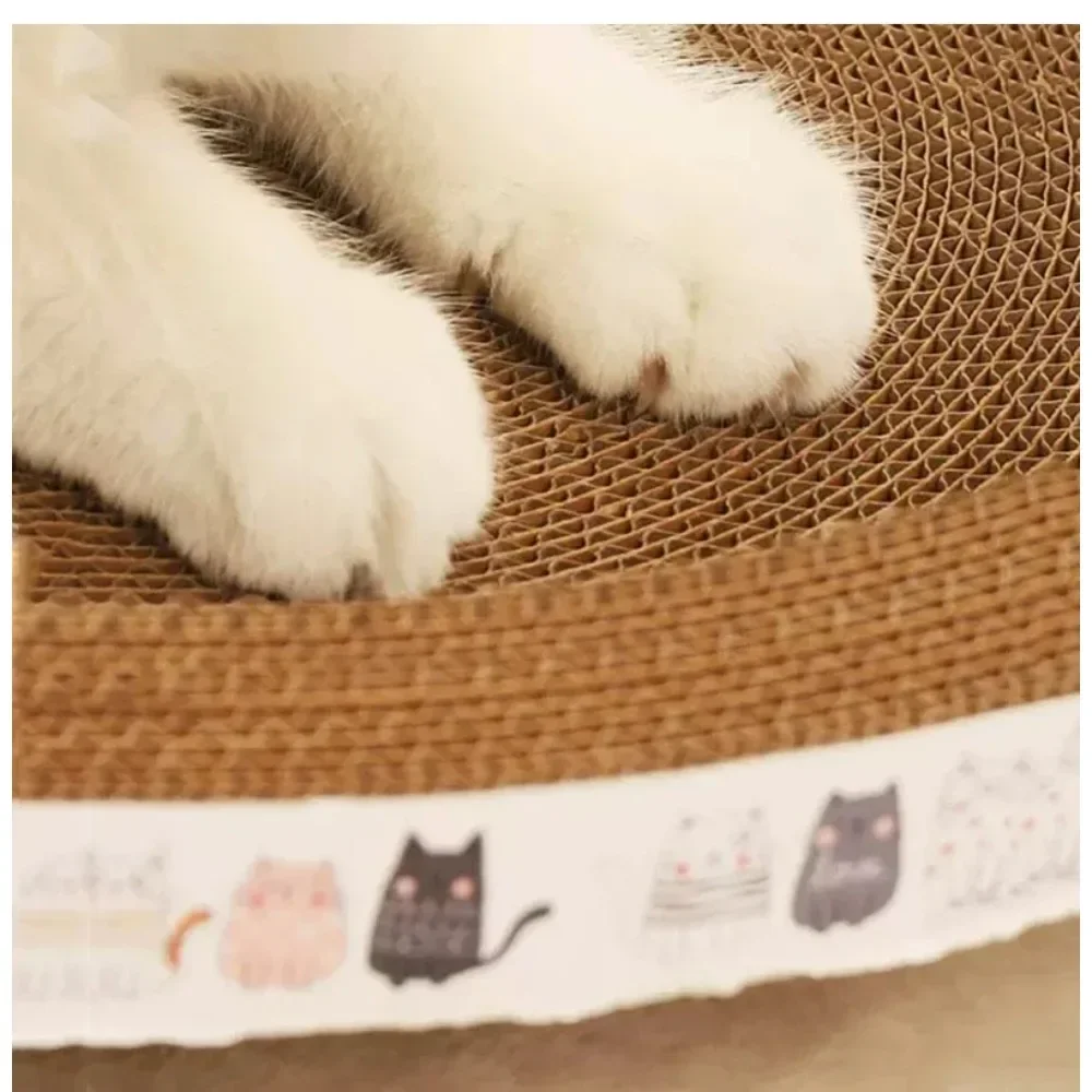 New 1pc Cat Scratcher Corrugated Cat Scrapers Round Oval Grinding Claw Toys for Cats Wear-Resistant Cat Bed Nest Kitten Toys