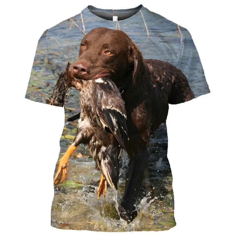 

Dog Camouflage Hunting T-Shirts Animal 3D Print Men Streetwear Short Sleeve T Shirt Oversized Harajuku Y2k Top Tees Man Clothing