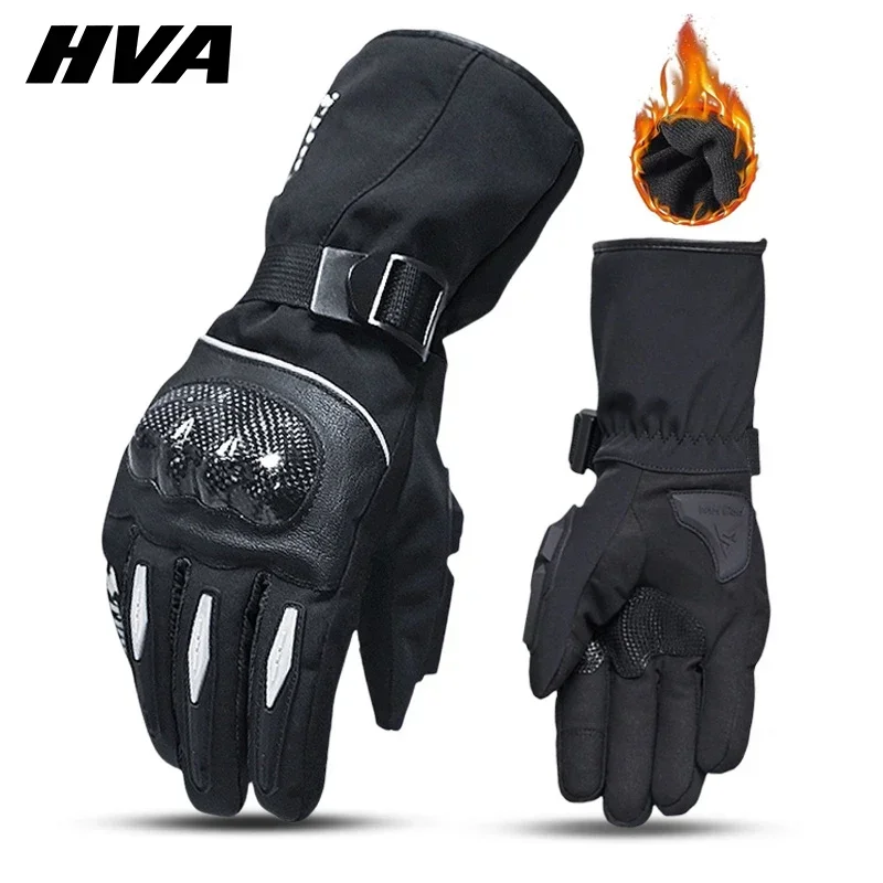 HVA Motorcycle Gloves Windproof Waterproof Guantes Moto Men Motorbike Riding Gloves Touch Screen Moto Motocross Gloves Winter