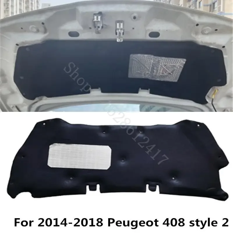 

1Lot Fold Package Shipping For 2009-2018 Peugeot 408 Car Hood Engine Heat Sound Insulation Pad Cotton Soundproof Cover Mat