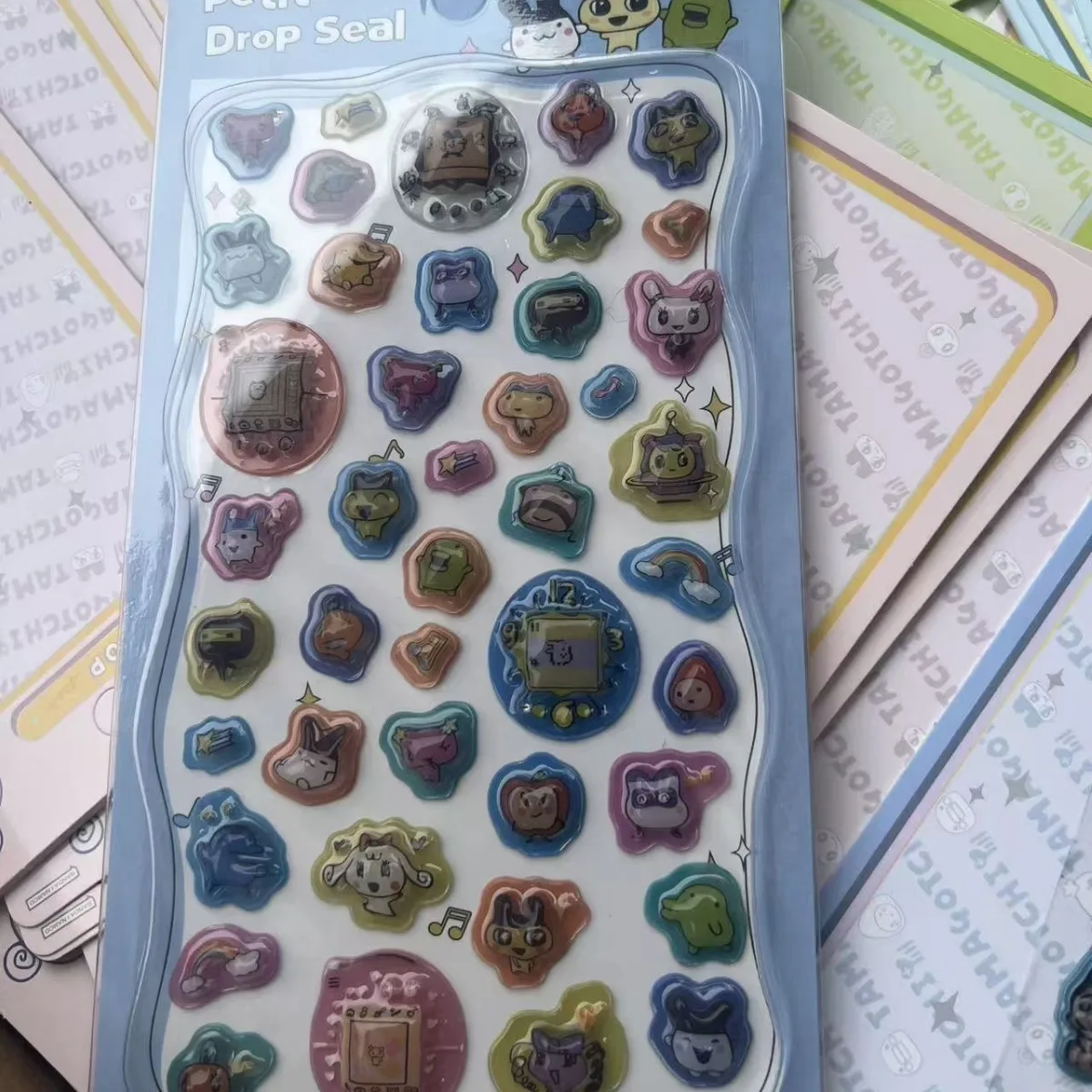 Nuevo estilo de pegatinas Tamagotchi, pegatinas decorativas de dibujos animados, versátiles, DIY, decoración con temática de mascota digital nostálgica para regalo